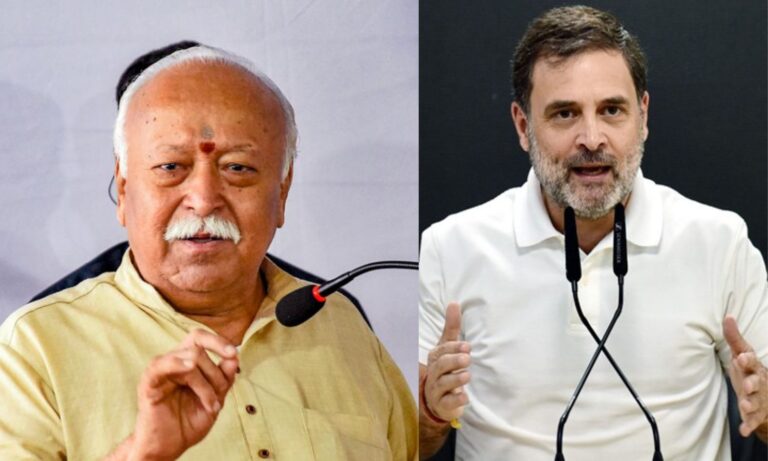 राहुल ने RSS प्रमुख पर बोला तीखा हमला, राहुल बोले – भागवत का बयान देशद्रोह, कहीं और बोलते तो गिरफ्तार होते