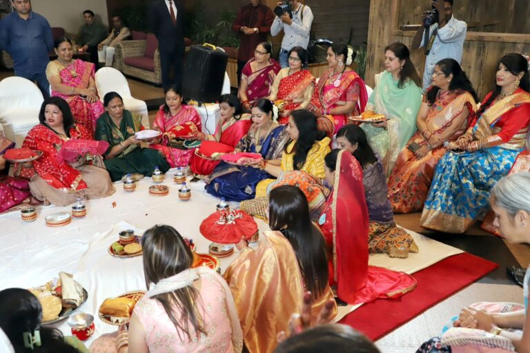 Community Karwa Chauth Celebration with Chief Minister Rekha Gupta at ‘Chief Minister Jan Seva Sadan’