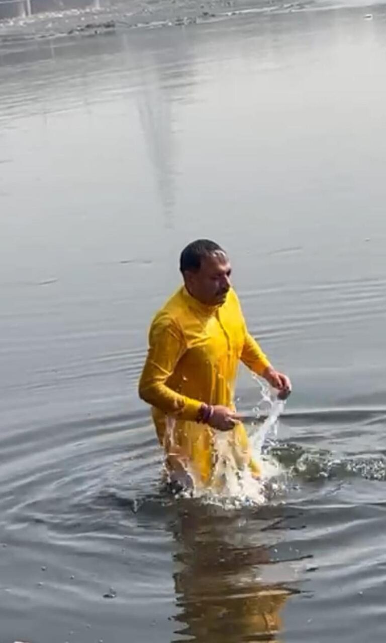 Delhi BJP Hails Rekha Gupta Government’s Success,Yamuna Water Now Fit for Aachman After 8 Months of Intensive Cleaning Efforts “says Virendra Sachdeva”