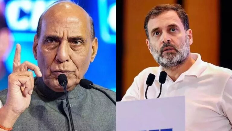 रक्षा मंत्री राजनाथ सिंह का राहुल गांधी पर तीखा हमला, ‘सेना में आरक्षण की बात देश में अराजकता फैलाने की कोशिश’