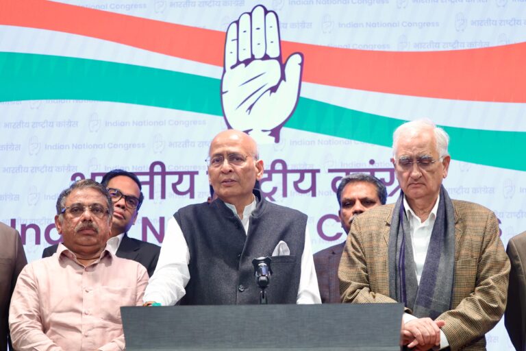Dr Abhishek Manu Singhvi, MP and Chairman, Law, Human Rights & RTI department, AICC, addressed the media at Indira Bhawan, AICC Hdqrs, today.